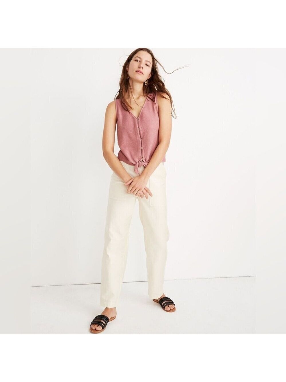 Madewell Natural Herringbone Twill Fatigue Pants Size S